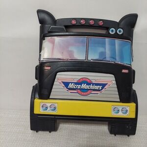 Vintage 1988 Micro Machines Semi Truck Carrying Case Black 12"x10"